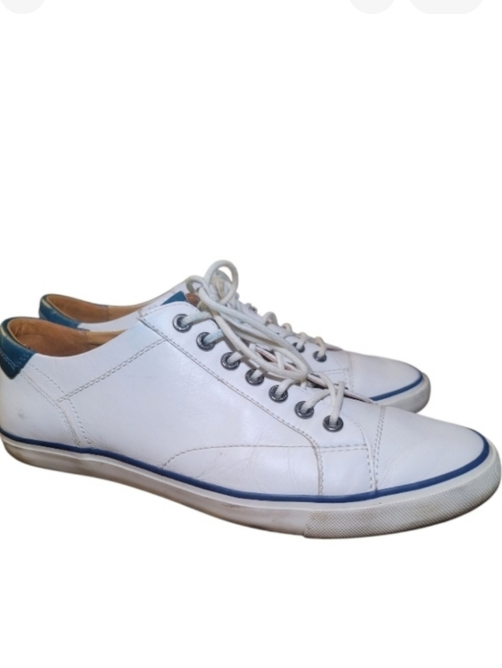 Coach Perkins Men’s Size 11 White And Blue Leather Low Top Sneakers
